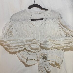 Moon River Cream Textured Blouse